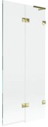 Mexen Lunar L parawan nawannowy 2-skrzydłowy prawy 80 x 150 cm, transparent, złoty - 897L-080-100-50-00-P