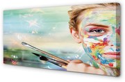 Obraz na płótnie Kobieta pędzle