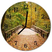 Zegar szklany okrągły Las