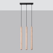 Lampa wisząca PASTELO 3L drewniana SOLLUX  LIGHTING