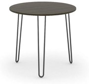 Okrągły stół konferencyjny SPIDER, średnica 800 mm, czarny stelaż, blat wenge