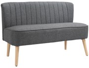 HOMCOM 2-osobowa kanapa sofa tapicerowana meble wypoczynkowe szeroka jasnoszara