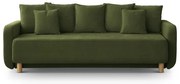 Zielona rozkładana sofa ze schowkiem 231 cm Elen – Micadoni