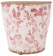 Osłonka ceramiczna na doniczkę Vintage flower, 14 x 13,5 cm