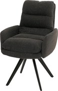 Krzesło do jadalni MCW-G66 Bouclé,  ciemnoszary, z podłokietnikiem