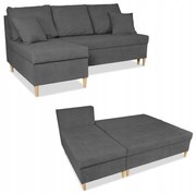 Narożnik Wigo rozkładany z funkcją spania Family Meble welur szary