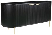 Komoda 2-drzwiowa z drewna mangowca i złotego metalu - Czarny - NEVILI marki Maison Céphy