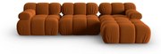 Pomarańczowa aksamitna sofa 285 cm Bellis – Micadoni Home