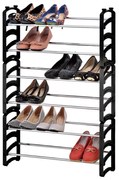 Regał na buty w czarno-srebrnym kolorze 61,5x94,5x18 cm Malabo – Household Pleasure