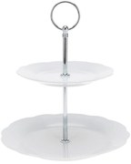Porcelanowa patera na ciasta, torty, owoce - 2-poziomy