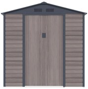 Wiata ogrodowa ADELMO ze stali galwanizowanej, drewnopodobnej – kolor szary – 4,15 m²
