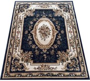 Granatowy klasyczny dywan rozeta W4-K65