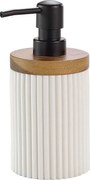 Designowy Dystrybutor Mydła z Białym Akacjowym Drewnem 17cm Nowoczesny