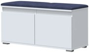 Szafka na buty z siedziskiem do przedpokoju biały + granat A9-B39