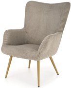 Popielaty tapicerowany fotel uszak K2-S08