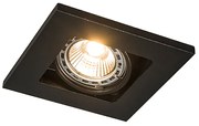 Zestaw 10 wpuszczanych reflektorów kwadratowych czarnych - Qure Nowoczesny Oswietlenie wewnetrzne
