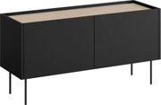 Szafka RTV Desin 120 cm z metalowymi nogami - czarny mat / dąb nagano