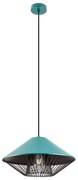 Redo 01-3006 - Lampa wisząca na lince GRILL 1xE27/42W/230V śr. 39,6 cm czarny/tyrkysowy