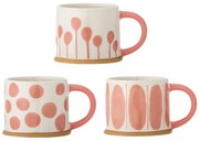 Łososiowo-kremowe kamionkowe kubki zestaw 3 szt. 450 ml Linora – Bloomingville