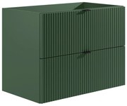 Szafka pod umywalkę wisząca w paski – Zielona matowa – 80 cm – ZEVINI