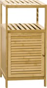kleankin Szafka łazienkowa półka na ręcznik, bambus, 1 półka, 1 szafka, 33 cm x 36,5 cm x 67 cm, naturalne drewno