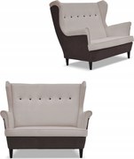 Sofa kanapa uszak ARI DUO skandynawska Family Meble brązowo - beżowa