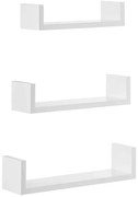 Komplet 3 białych półek ściennych nowoczesnych E6-N01