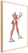 Plakat Tenisistka z rakietą 21x30 cm z ramą złotą bez marginesu ARTGEIST B