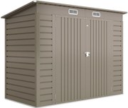 Outsunny Metalowy domek ogrodowy, domek na narzędzia, podwójne drzwi, 249 x 121 x 166/183cm, jasnoszary | Aosom PL