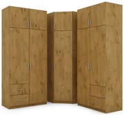 Szafa narożna z półkami i szufladami 189 x 240 cm – Dąb Lancelot