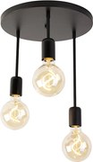 Inteligentna lampa sufitowa czarna w komplecie z 3 żarówkami Wi-Fi G95 - Facil