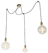 Lampa wisząca złota 3-światłowa w tym LED bursztynowy ściemniany - Cava Luxe Nowoczesny Oswietlenie wewnetrzne