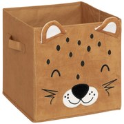 Pojemnik na zabawki z uszkami LEOPARD, 29 x 29 x 29 cm