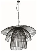 Wisząca duża ażurowa lampa czarna C7-B01