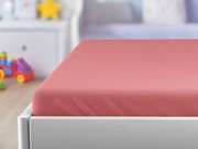 PrzytulneMieszkanie.pl Prześcieradło do łóżeczka Jersey pomarańczowe 70 x 140 cm