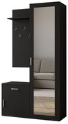 Garderoba POLA do przedpokoju z lustrem i szafką na buty - czarny mat