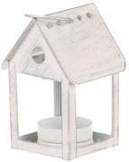 Metalowa latarnia Ptasia budka, biała, 11 cm