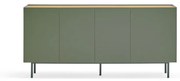 Zielono-naturalna niska komoda w dekorze dębu 165x78 cm Arista – Teulat