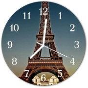 Zegar szklany okrągły Wieża eiffla