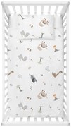 Biała pościel dziecięca do łóżeczka z bawełny renforcé 100x150 cm Dinozor – Mijolnir