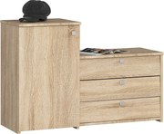 Szafka na buty AKORD S16 Dąb Sonoma 98,4 cm 4 drzwi kolor Dąb Sonoma mat 5 półek 98,4x33x68 cm