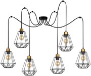 Lampa czarna 6-ramienna pająk A1-S23