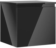 Mexen Orio szafka łazienkowa podumywalkowa 50 cm z blatem, 1 szuflada, czarna połysk - 91A10-05047-1-BFC70