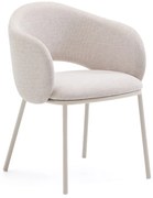 Kremowy tapicerowany fotel jadalniany Maina – Kave Home