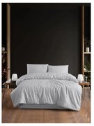 Jasnoszara 4-częściowa pościel dwuosobowa z prześcieradłem 200x220 cm – Mila Home