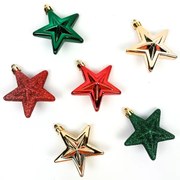 Ozdoby choinkowe, gwiazdki z tworzywa sztucznego, 6 szt.