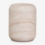 Zestaw 2 Okrągłych Stolików Nocnych Ø35 Cm Z Cementu Fonelas Look Travertino - Sklum