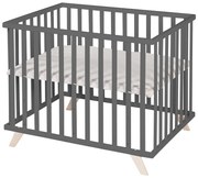 Ciemnoszary kojec dla dzieci z litego drewna bukowego 75x100 cm Lil Planet – Roba