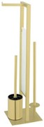 WENKO 26034100 - Zestaw WC RIVALTA 18x70 cm stal nierdzewna/złoty/biały/czarny