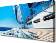 Obraz canvas Samotna Łódź na Falach